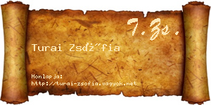 Turai Zsófia névjegykártya